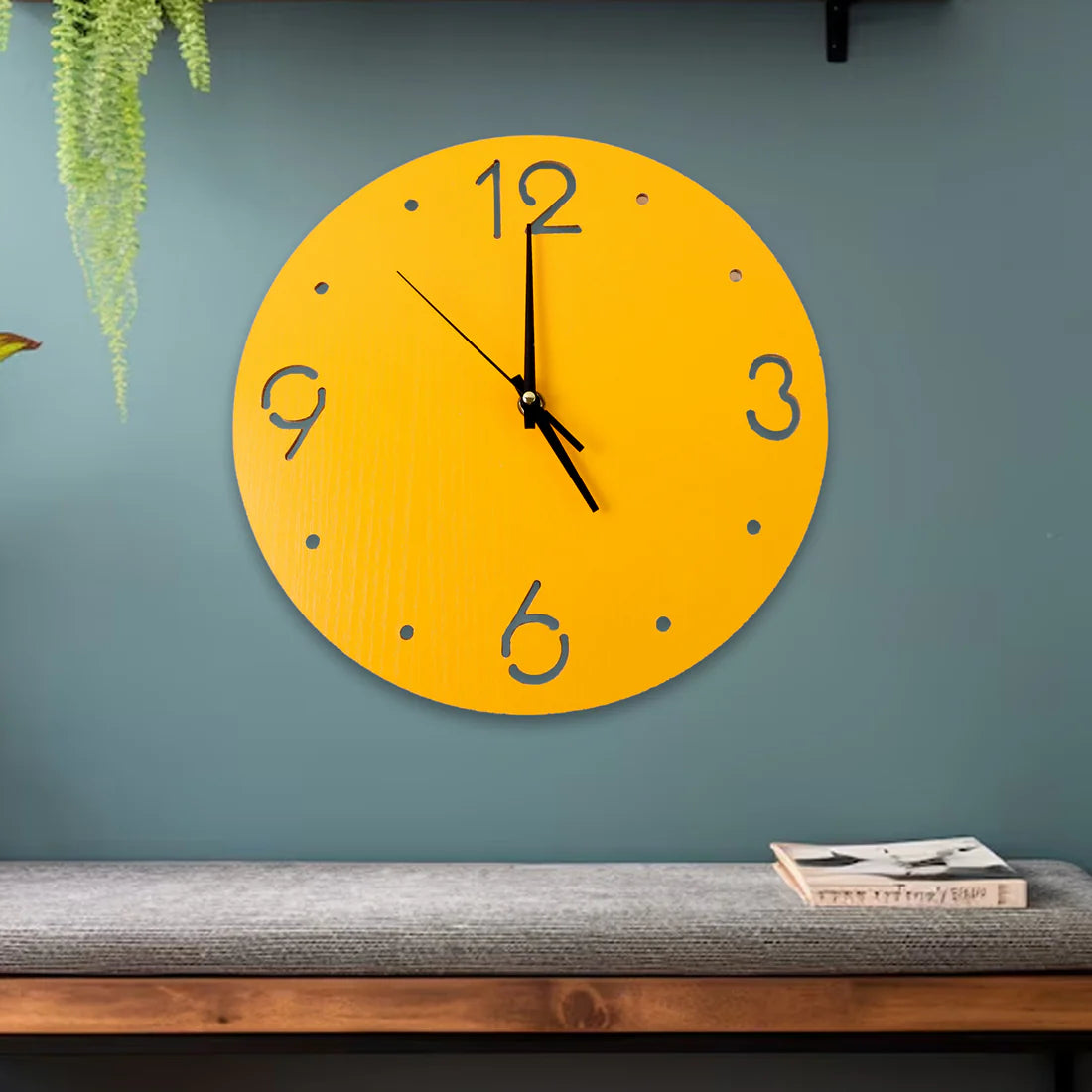 Contemporary Minimal Wall Clock - Blue Color